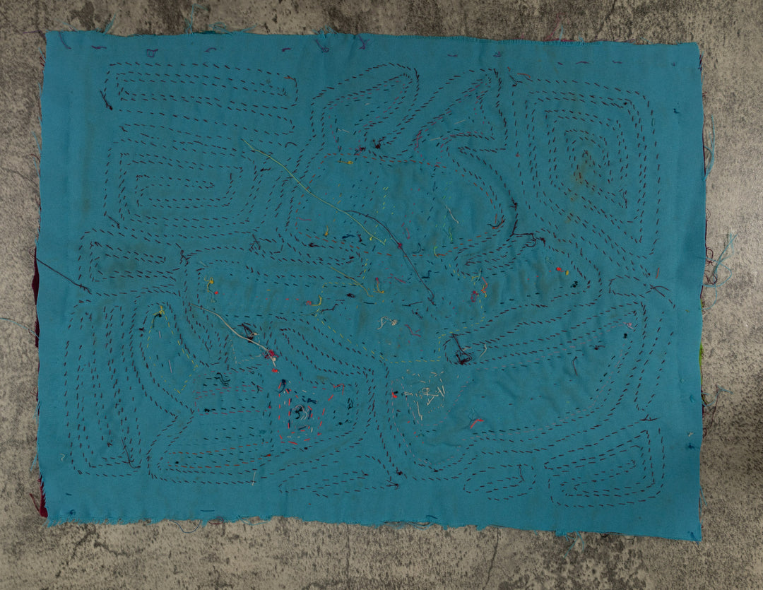 Classic Maroon And Turquoise Flying Witch Mola