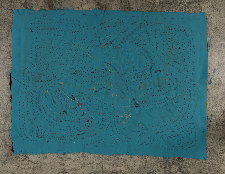 Classic Maroon And Turquoise Flying Witch Mola