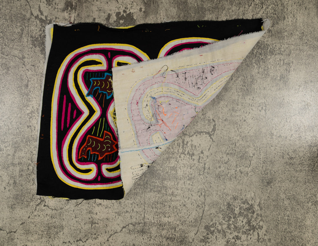 Traditional While Yellow And Pink Weird Fishbowl Mola