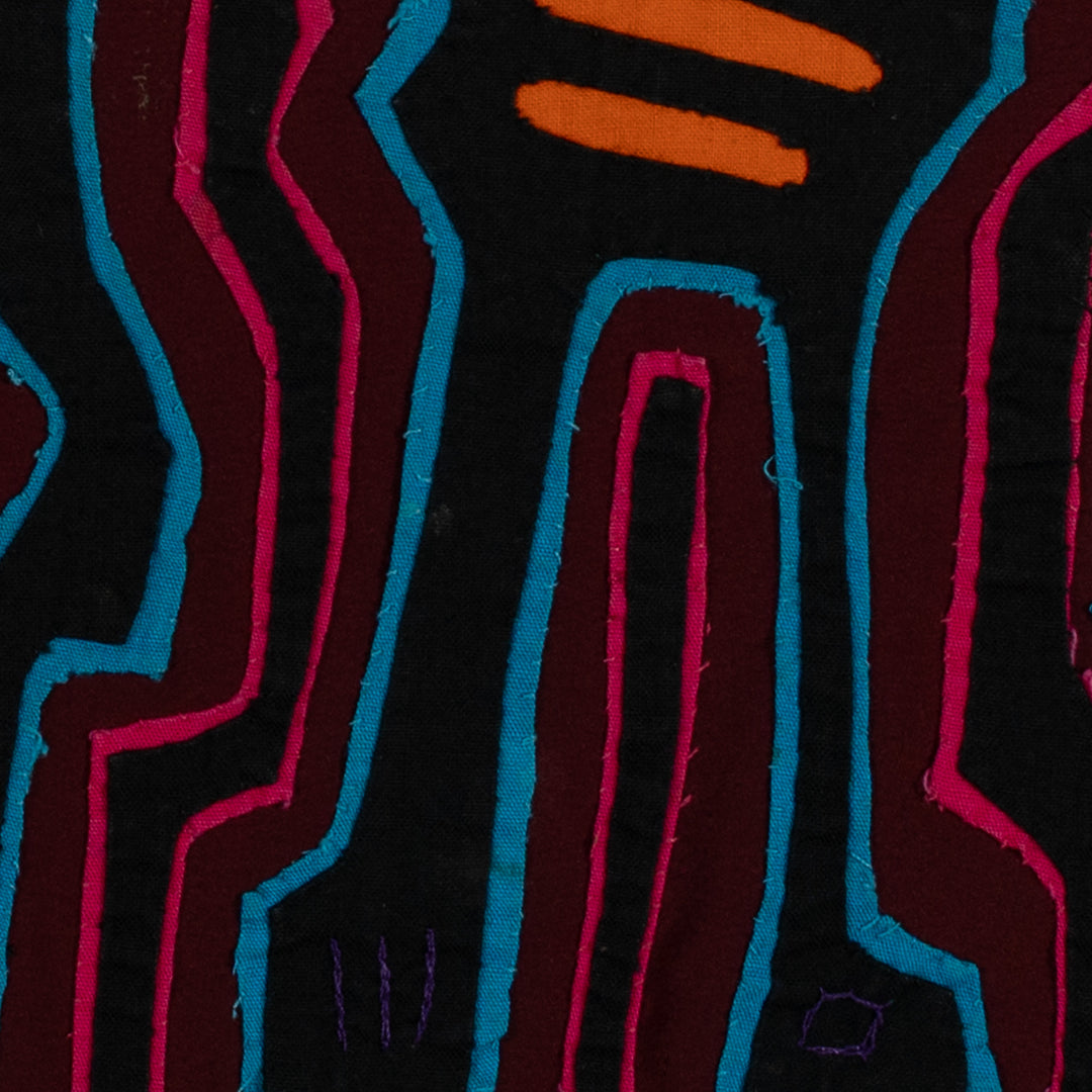 Traditional Black Blue And Pink Classic Design Mola