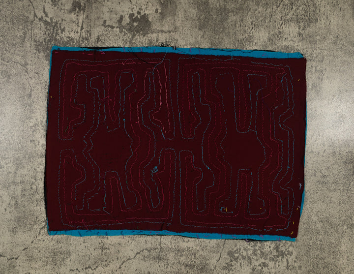 Traditional Black Blue And Pink Classic Design Mola