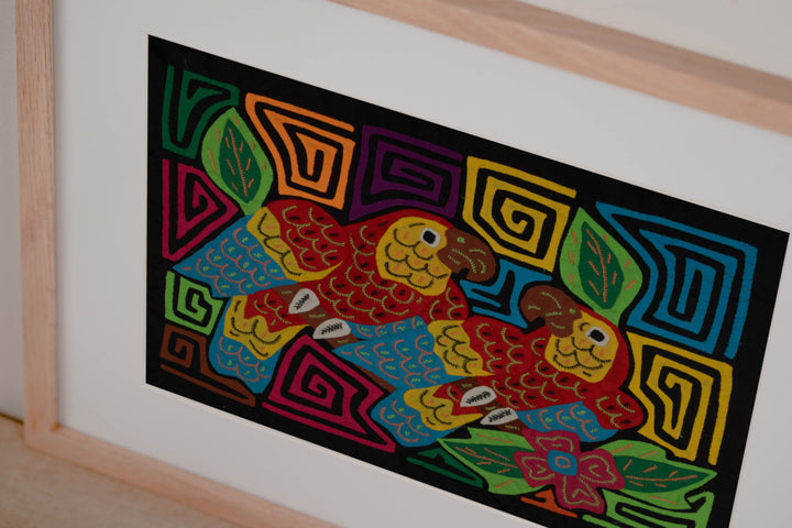 Fantasy Red Yellow And Blue Two Parrot Bird Mola