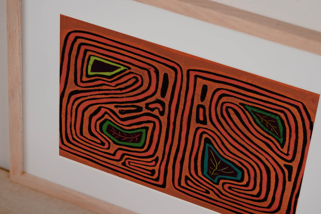 Vintage Orange And Black Autumn Leaves Mola