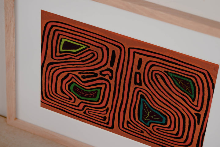 Vintage Orange And Black Autumn Leaves Mola