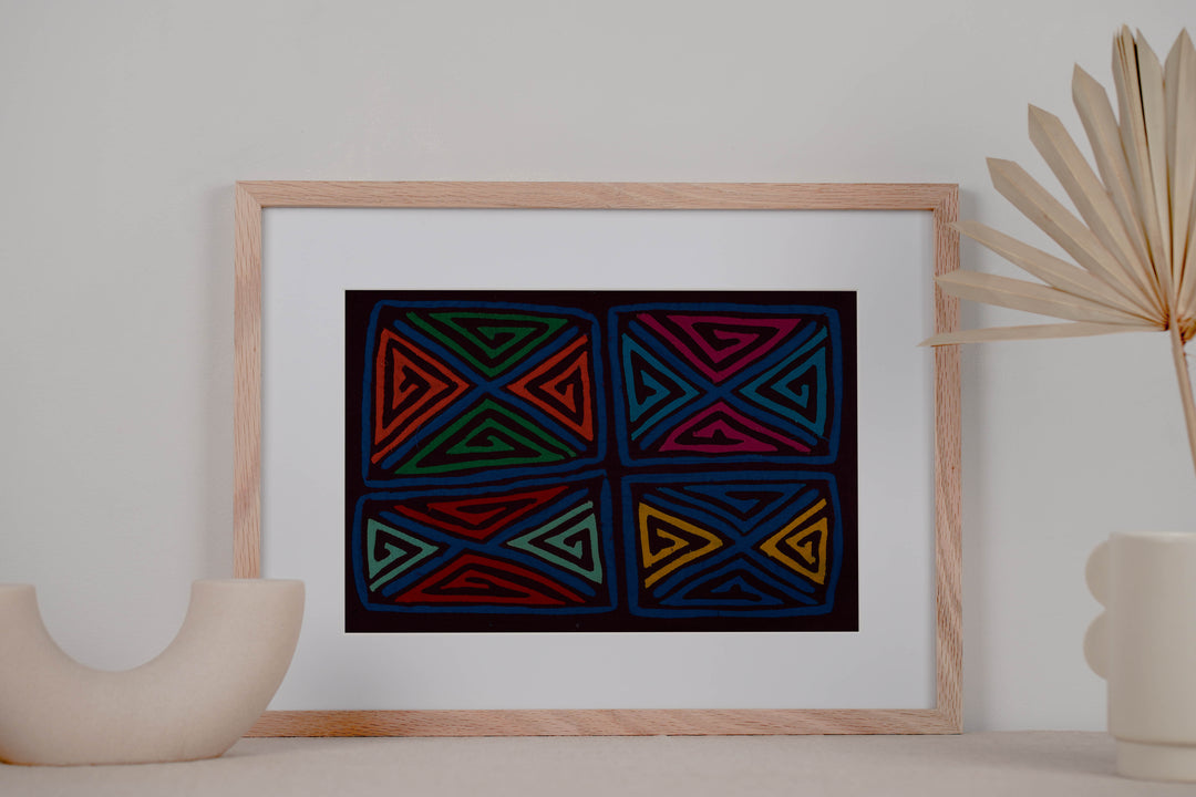 Classic Multi-Color Squares And Diamond Design Mola