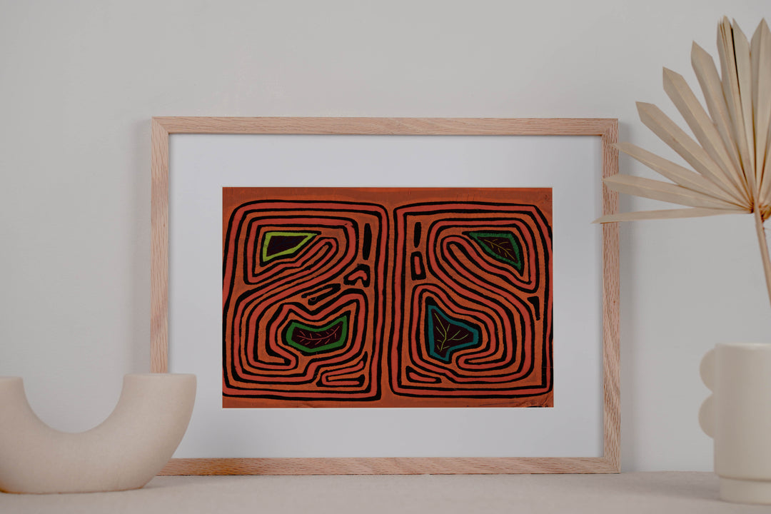 Vintage Orange And Black Autumn Leaves Mola