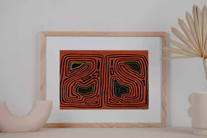 Vintage Orange And Black Autumn Leaves Mola