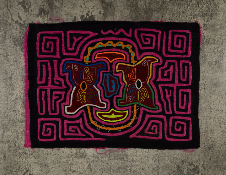 Traditional Hot Pink Floral Flower Mola