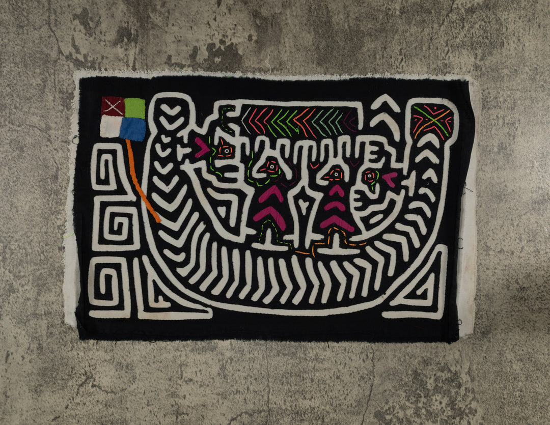 Classic Black And White Boat People Mola