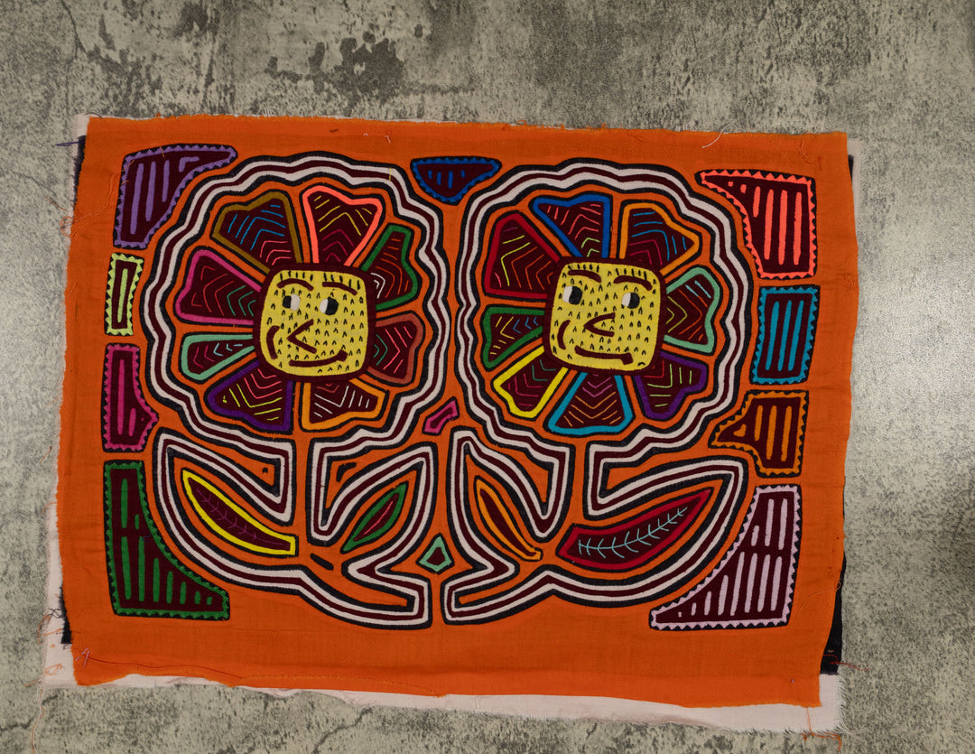 Traditional Orange And Yellow Sunflower Mola