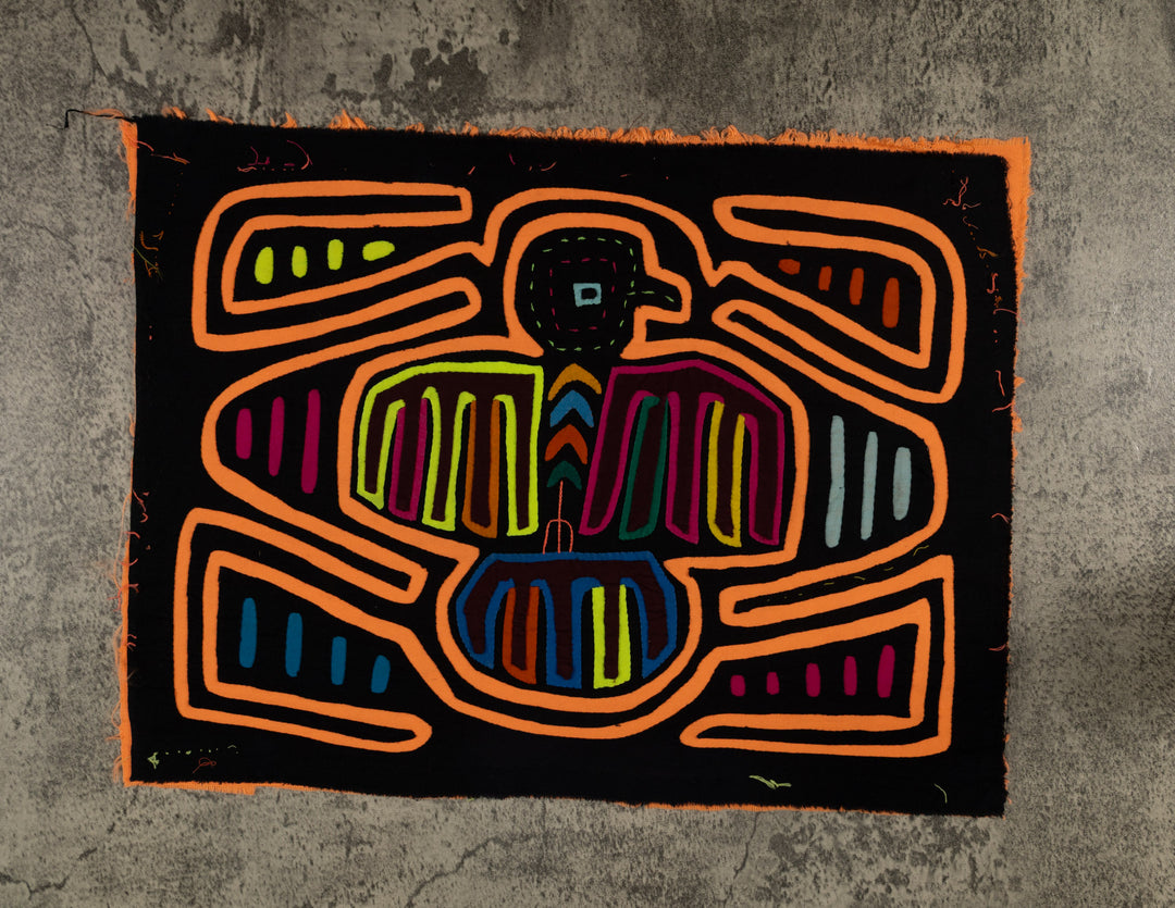 Classic Orange And Black Thunderbird Design Mola