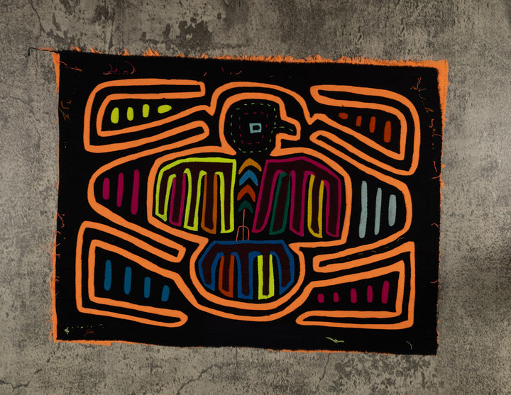 Classic Orange And Black Thunderbird Design Mola