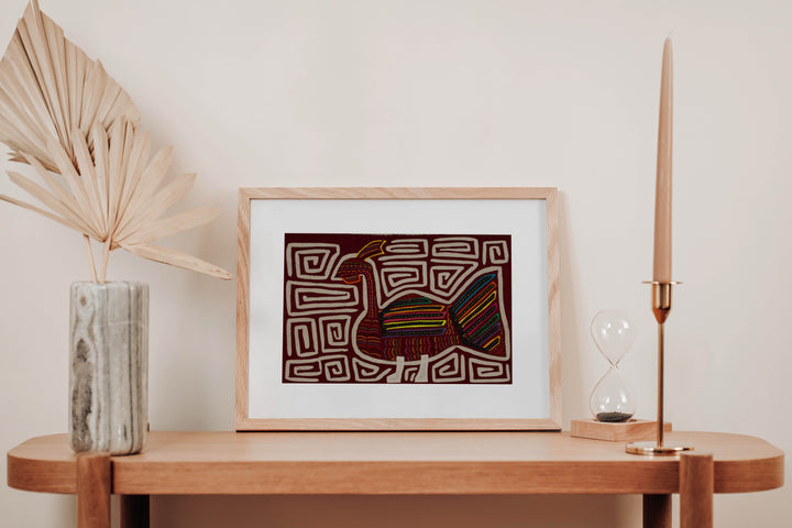 Traditional Burgundy And White Wild Turkey Mola