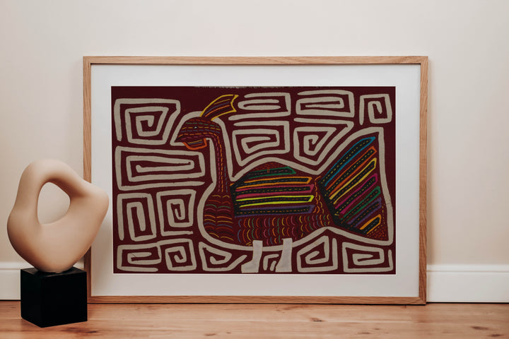 Traditional Burgundy And White Wild Turkey Mola