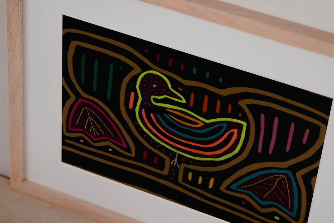 Vintage Black And Brown Bird Mola