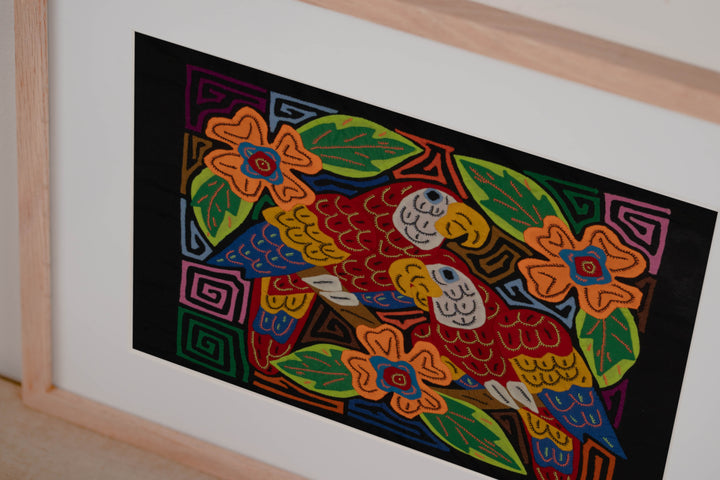 Fantasy Red Yellow And Blue Two Parrot Bird Mola