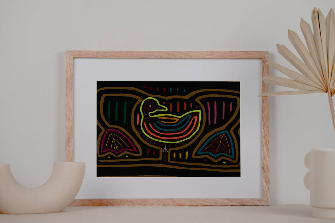 Vintage Black And Brown Bird Mola