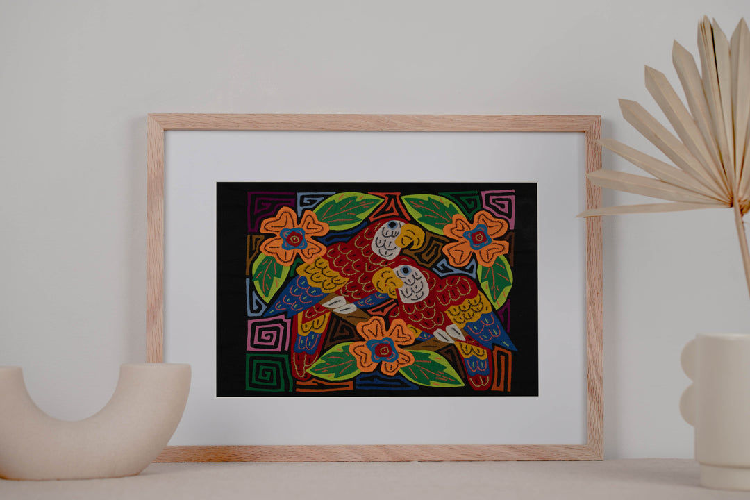 Fantasy Red Yellow And Blue Two Parrot Bird Mola