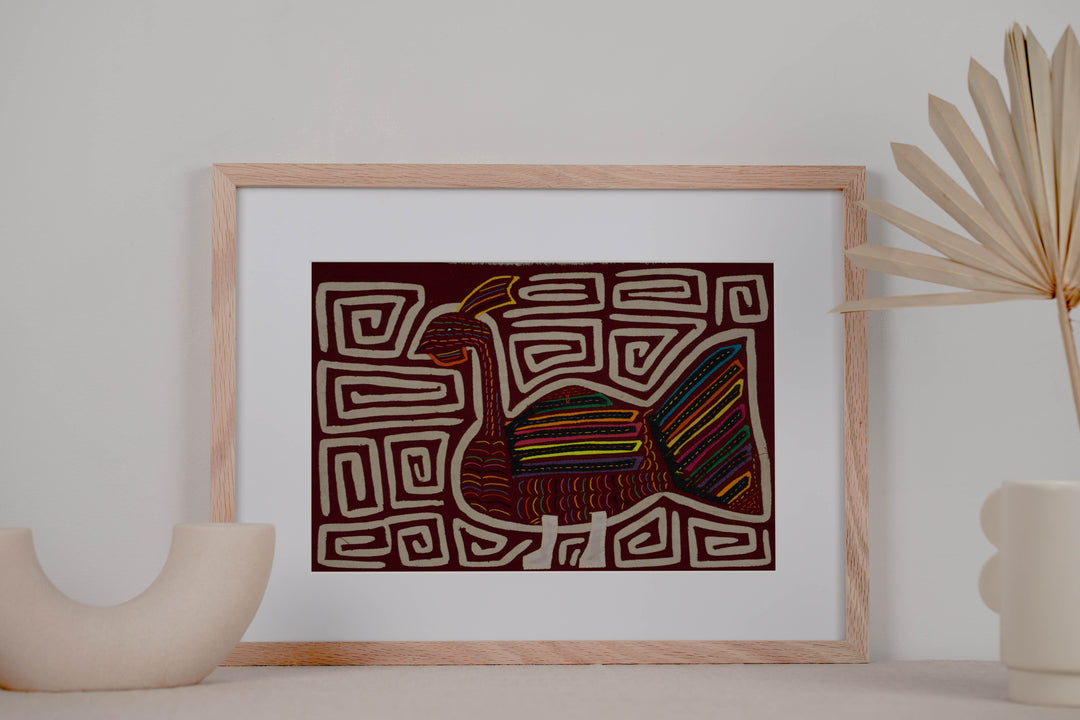 Traditional Burgundy And White Wild Turkey Mola