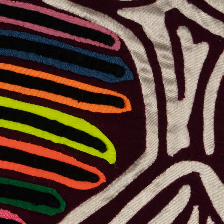 Traditional Burgundy And Silver Optical Illusion Bird Mola