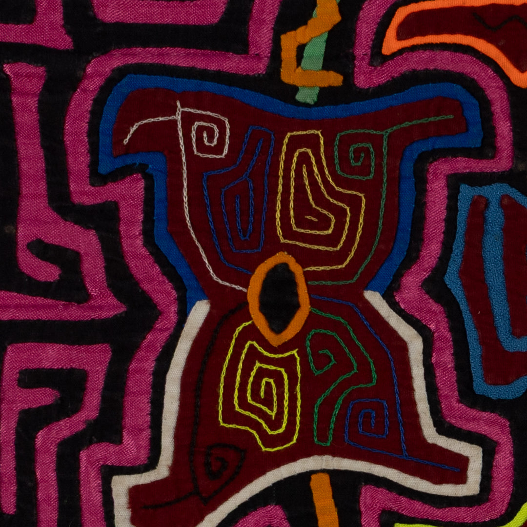 Traditional Hot Pink Floral Flower Mola