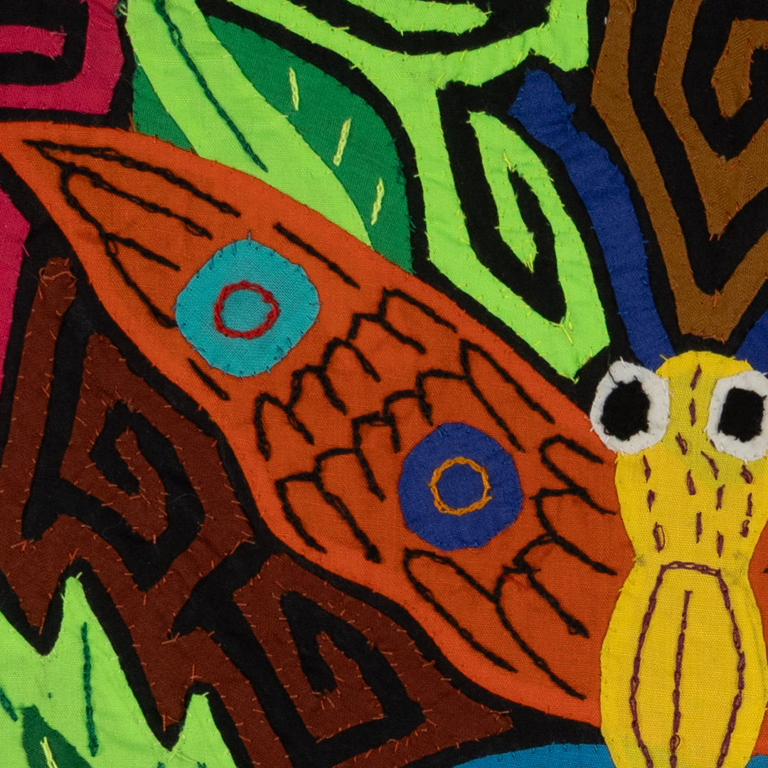 Yellow Jungle Morpho Butterfly with Leaves Mola