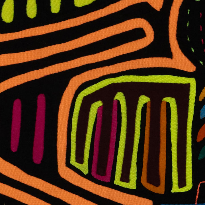 Classic Orange And Black Thunderbird Design Mola