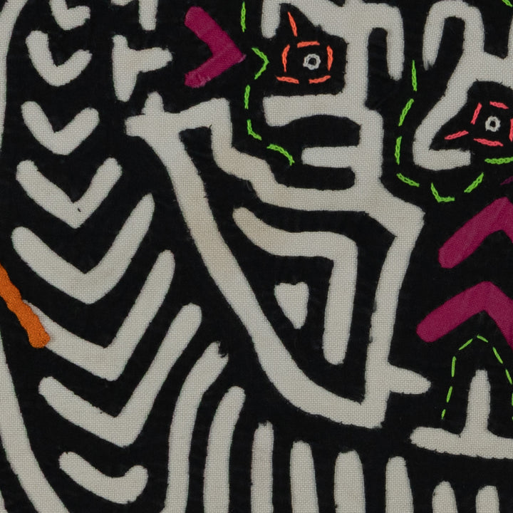 Classic Black And White Boat People Mola