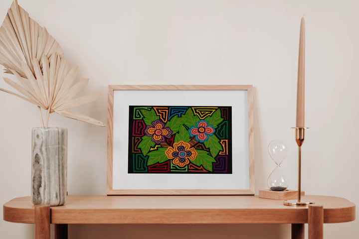 Three Jungle Flowers Mola