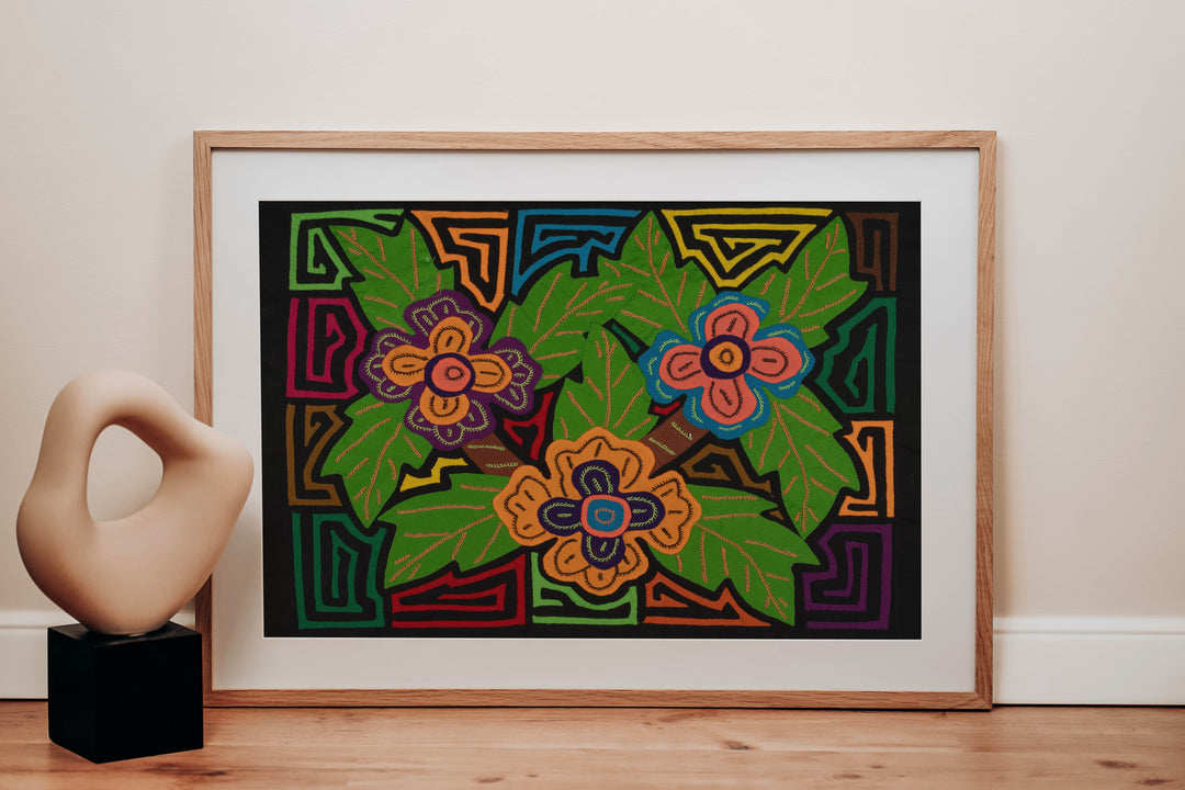 Three Jungle Flowers Mola