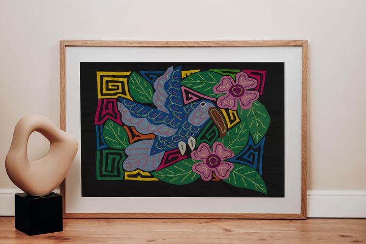 Fantasy Blue Gray And Pink Hummingbird Mola