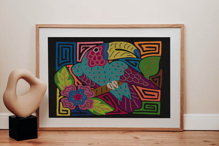 Fantasy Purple And Blue Toucan Parrot Bird Mola