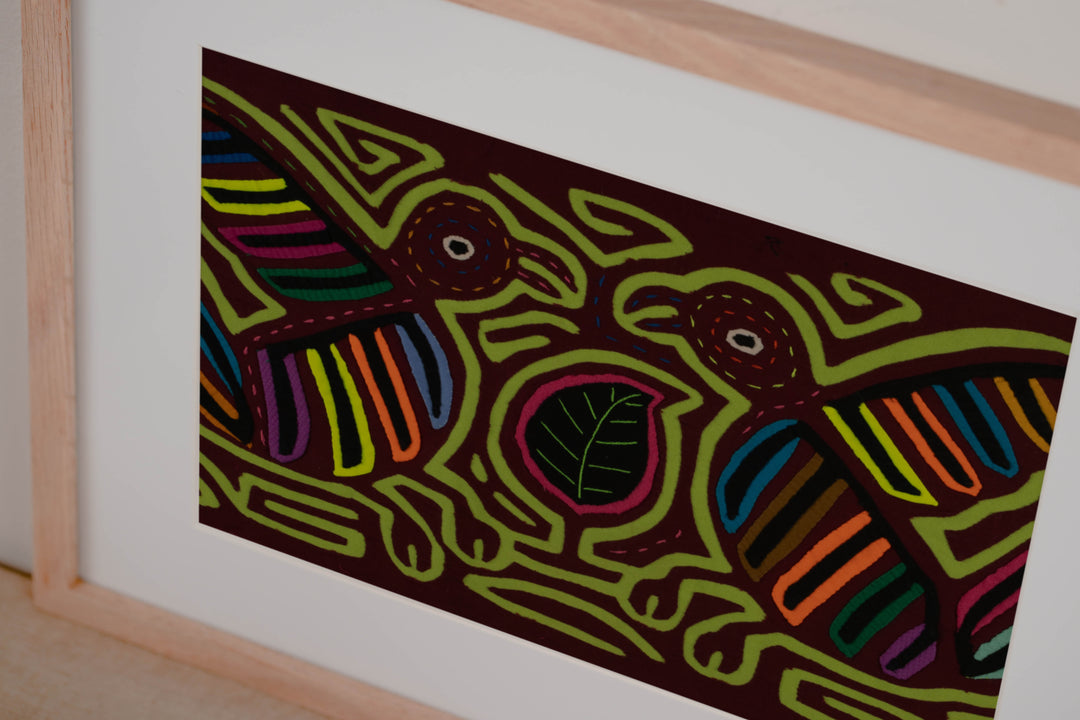 Classic Burgundy And Chartruce Bird On The Wing Mola