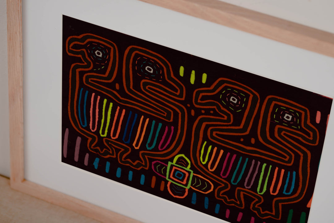 Classic Maroon And Orange Optical Illusion Bird Mola