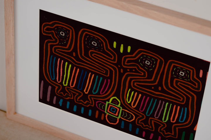 Classic Maroon And Orange Optical Illusion Bird Mola