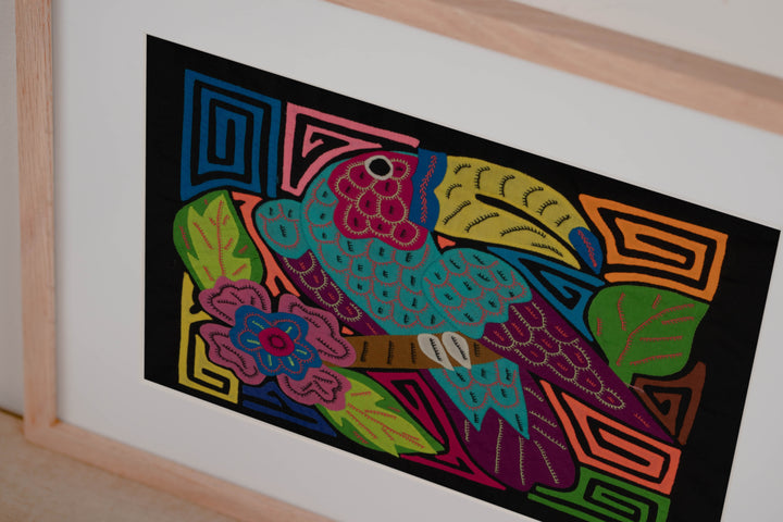 Fantasy Purple And Blue Toucan Parrot Bird Mola