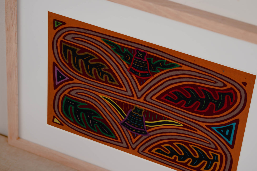 Traditional Orange And Gray Autumn Leaves Mola