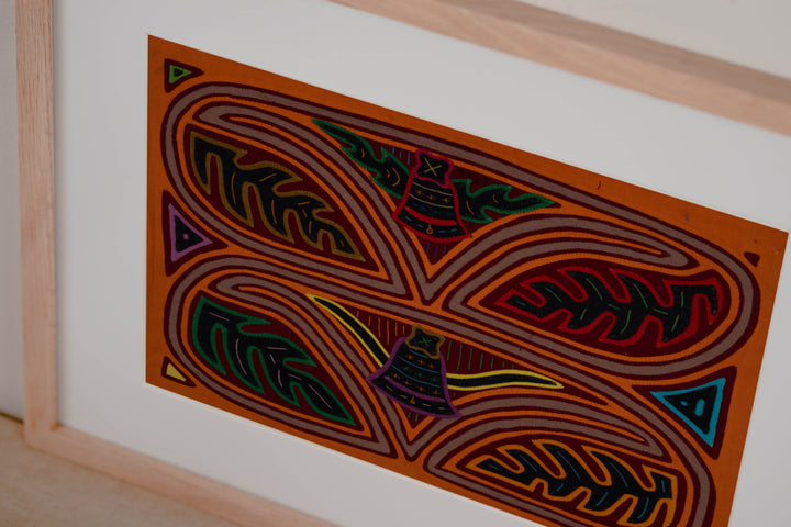 Traditional Orange And Gray Autumn Leaves Mola