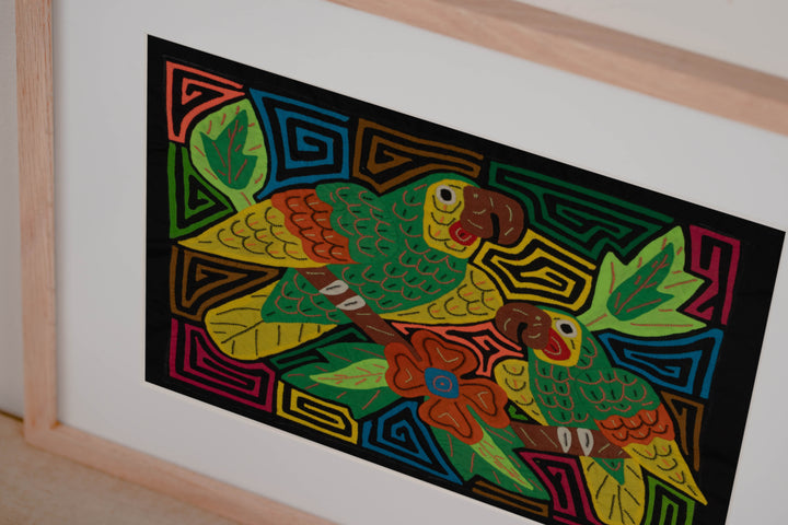 Fantasy Green And Yellow Two Parrot Mola