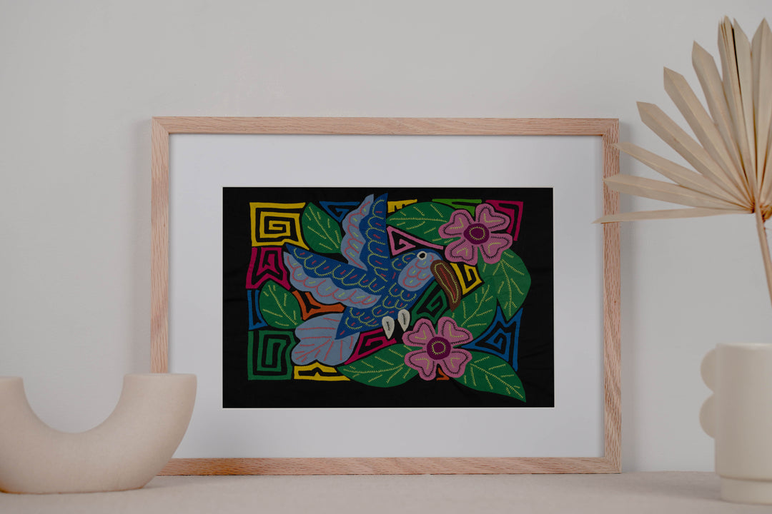 Fantasy Blue Gray And Pink Hummingbird Mola