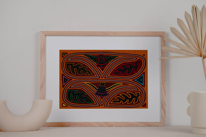 Traditional Orange And Gray Autumn Leaves Mola