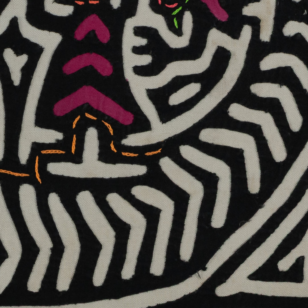 Classic Black And White Boat People Mola