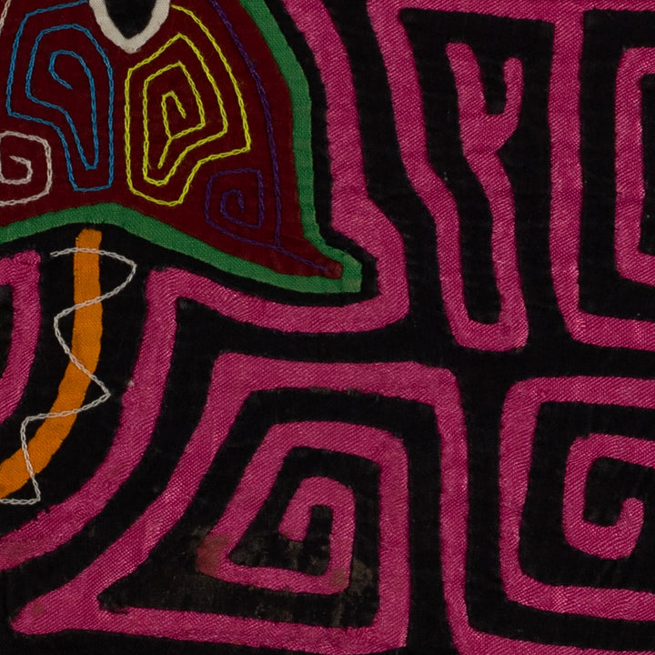 Traditional Hot Pink Floral Flower Mola