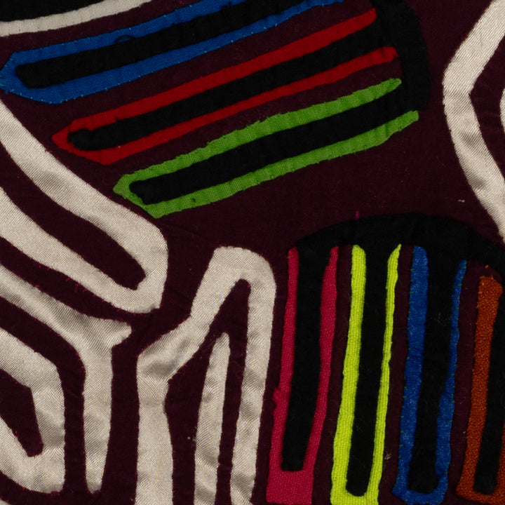 Traditional Burgundy And Silver Optical Illusion Bird Mola