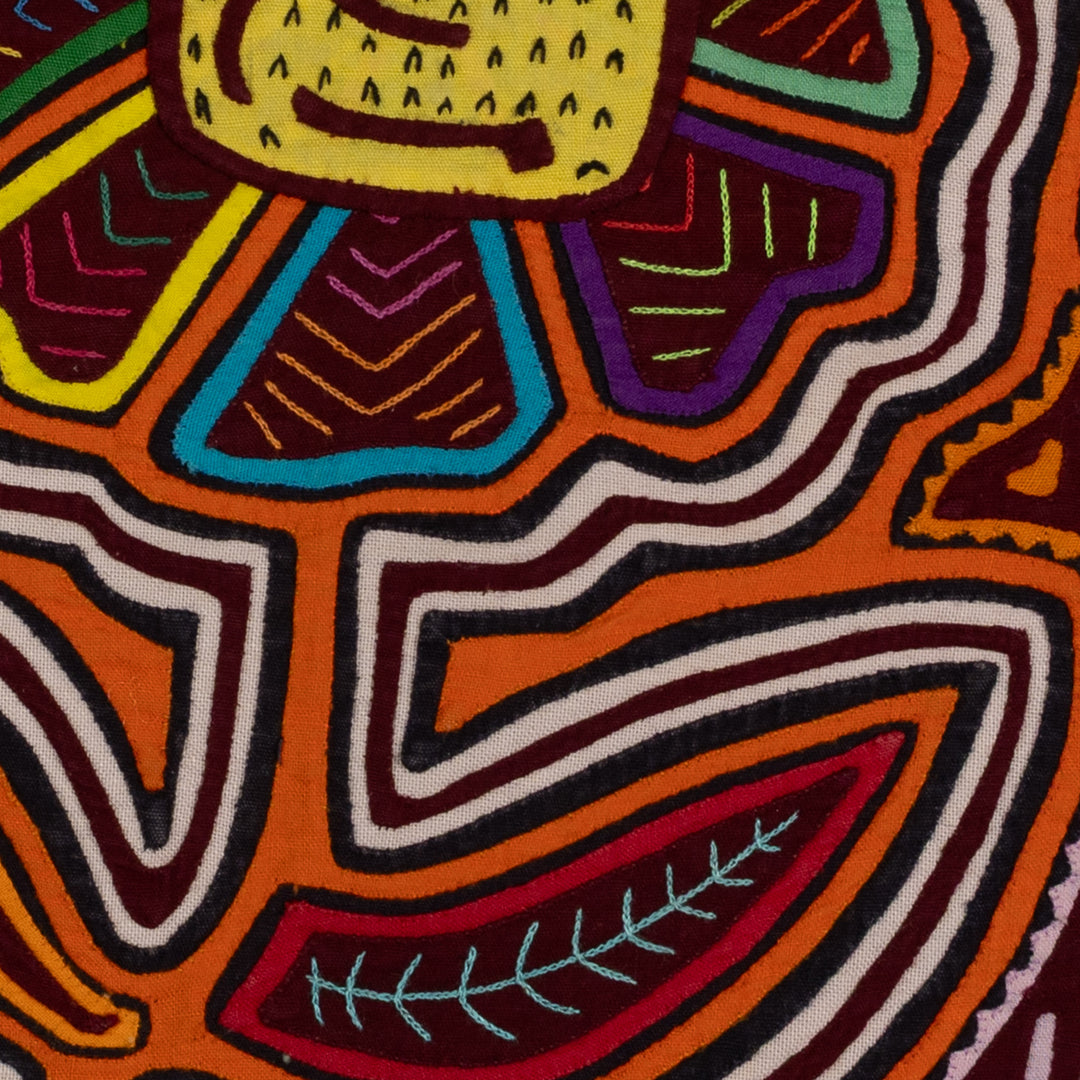 Traditional Orange And Yellow Sunflower Mola