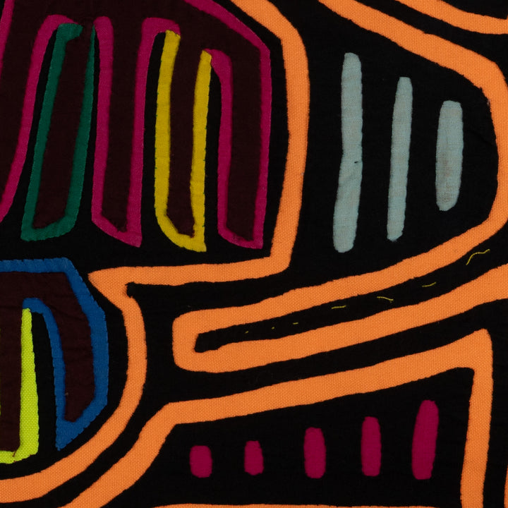 Classic Orange And Black Thunderbird Design Mola