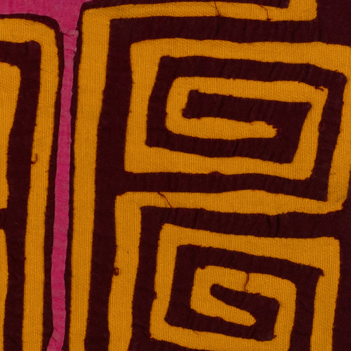 Traditional Turquoise Pink And Gold Classic Mola