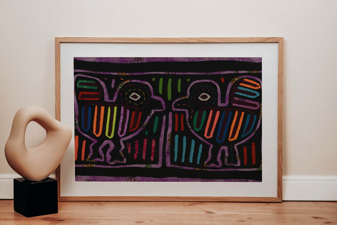 Vintage Black And Purple Bird Mola