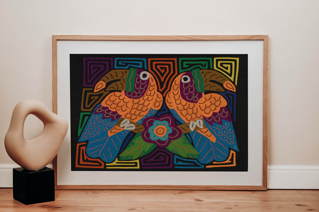 Bright Toucans with Floral Centerpiece Mola
