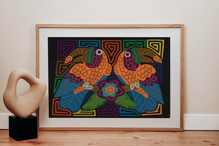 Bright Toucans with Floral Centerpiece Mola